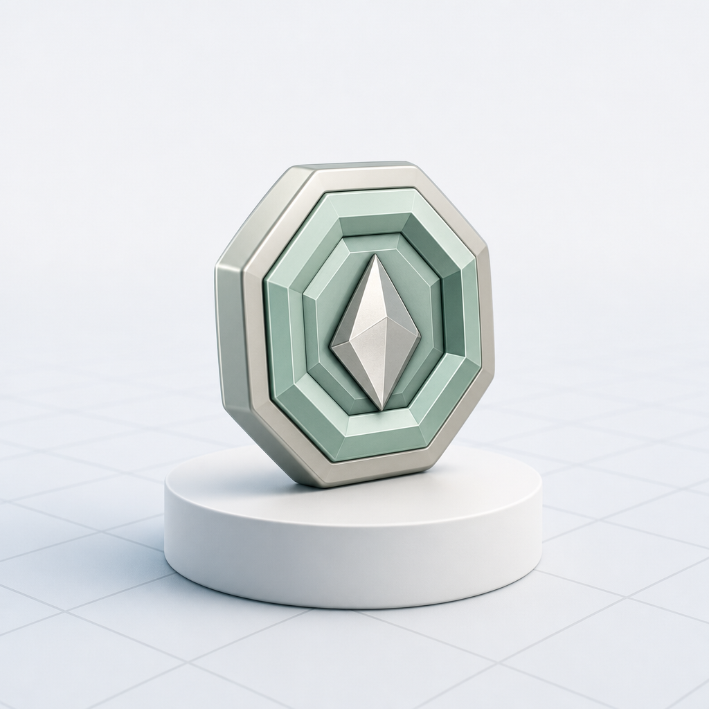A compact 3D object rendered at a lightweight mesh density suited for AR and VR viewers